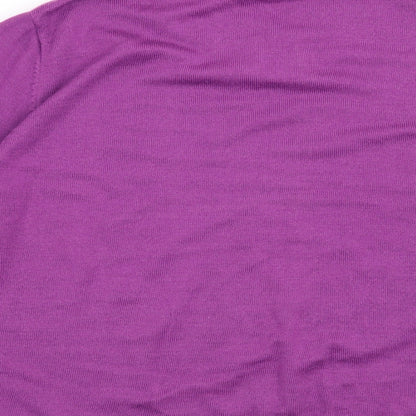 Brand and care label for Rowlands women’s purple jumper, size M