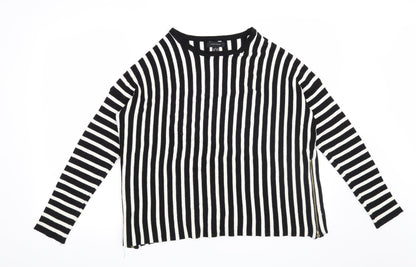 Atmosphere Womens Black Striped  Pullover Jumper Size 14