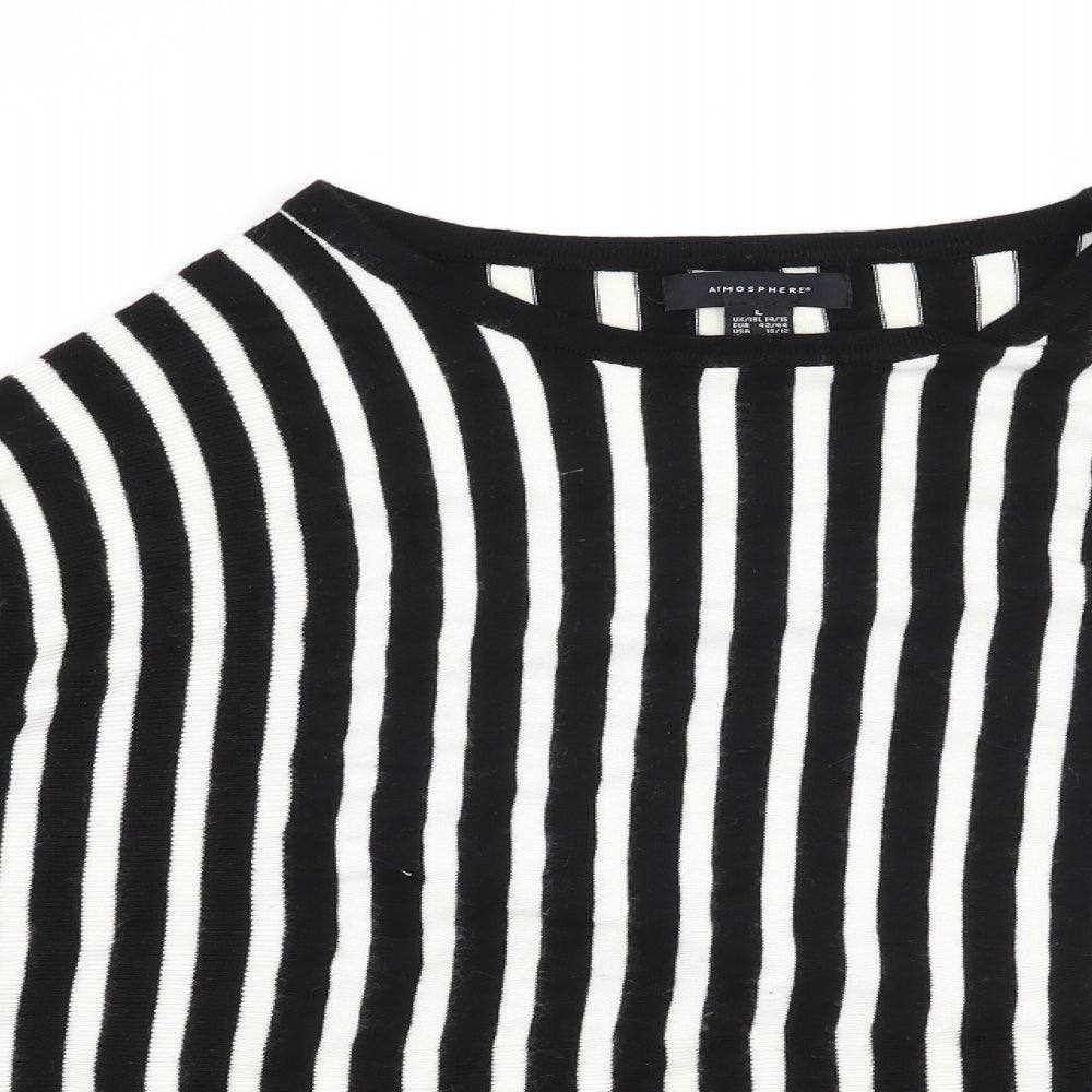Atmosphere Womens Black Striped  Pullover Jumper Size 14