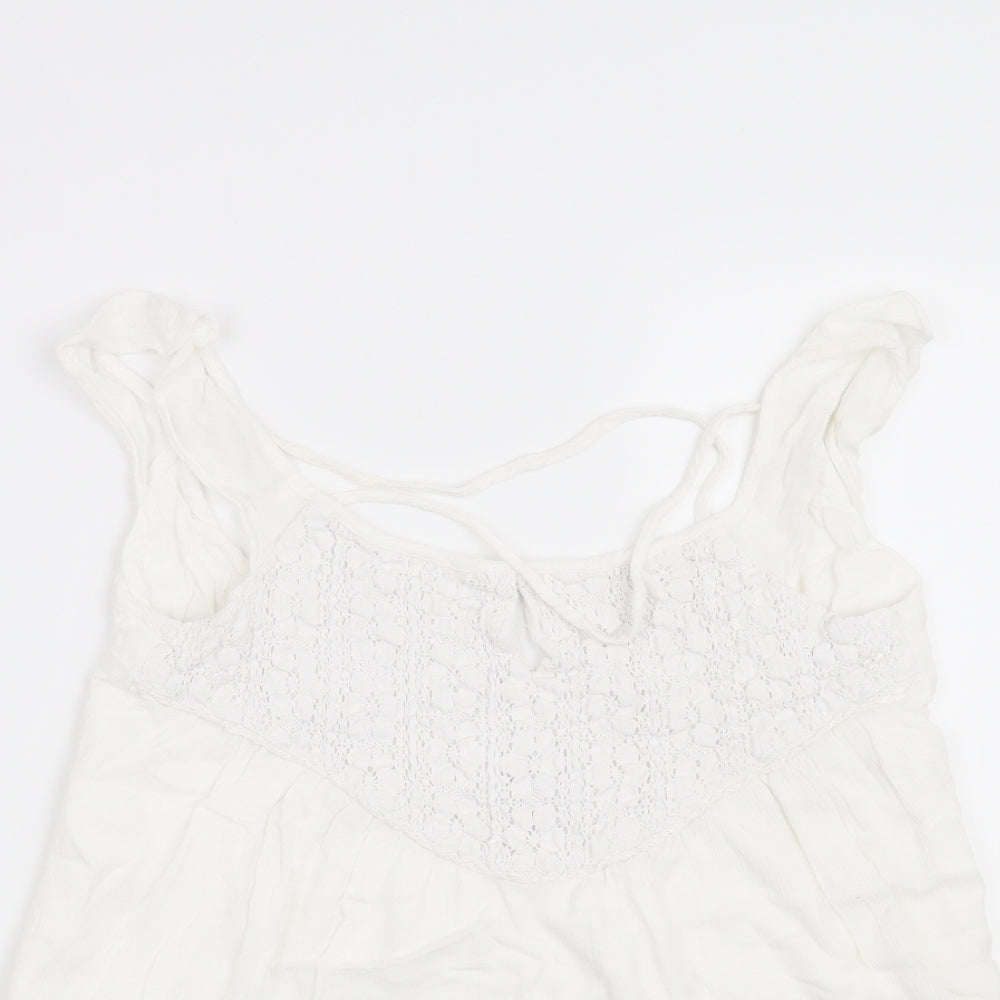 Womens UK Size XS Preworn White Basic Blouse