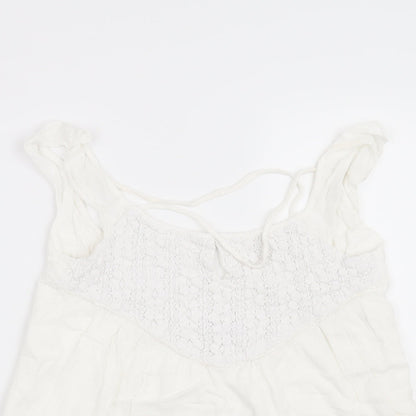 Womens UK Size XS Preworn White Basic Blouse