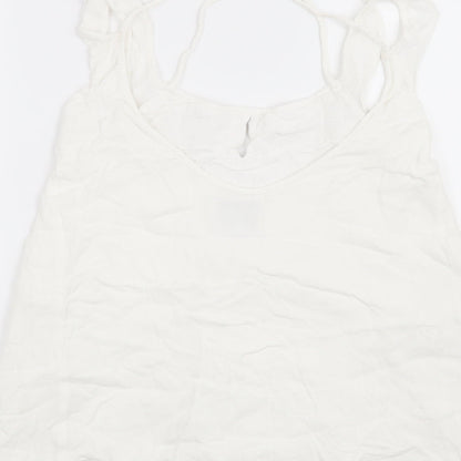 Womens UK Size XS Preworn White Basic Blouse