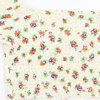 Topshop Womens Yellow Floral  Basic Blouse Size 10
