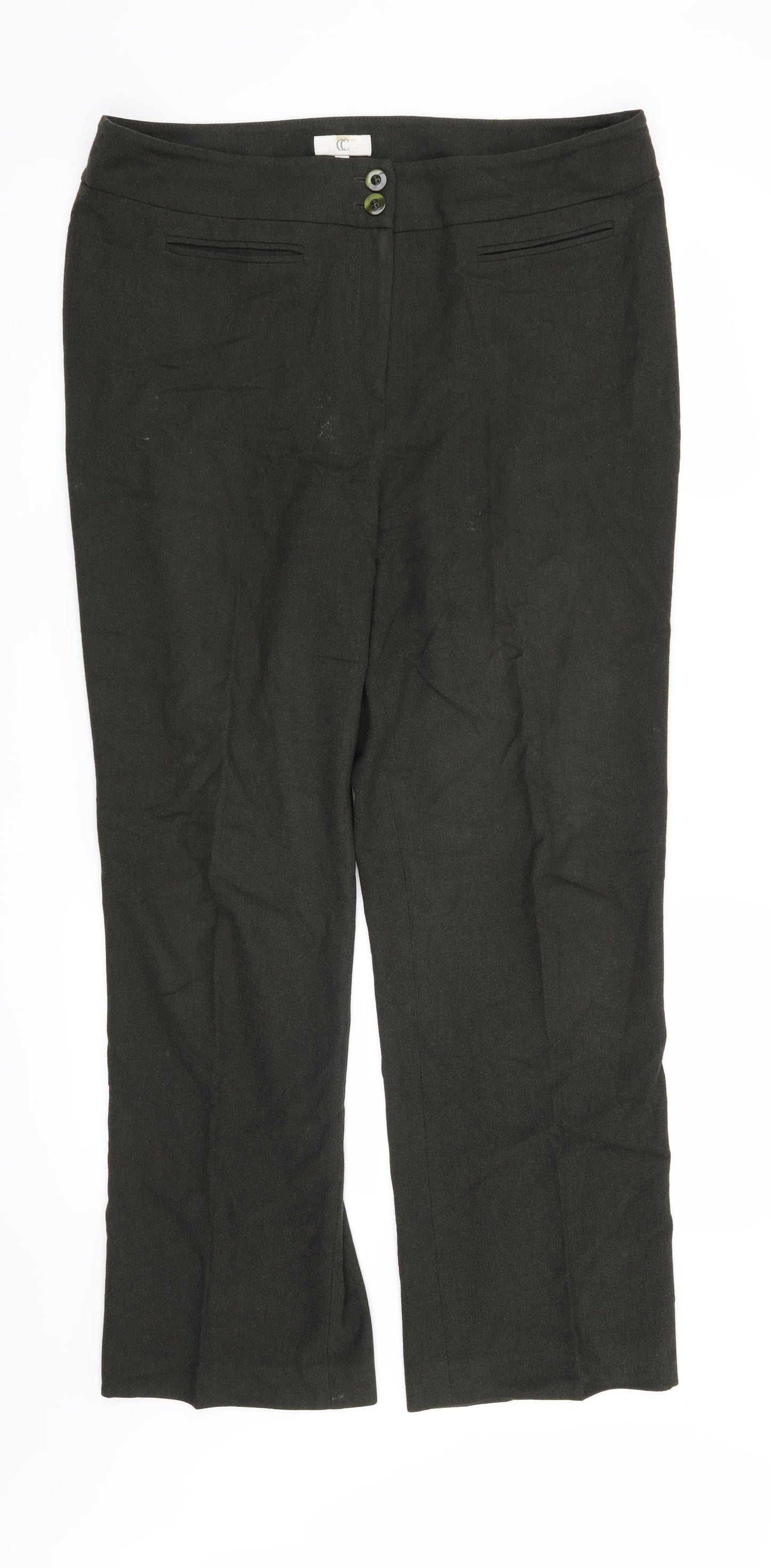 CC Womens Green   Trousers  Size 14 L28 in