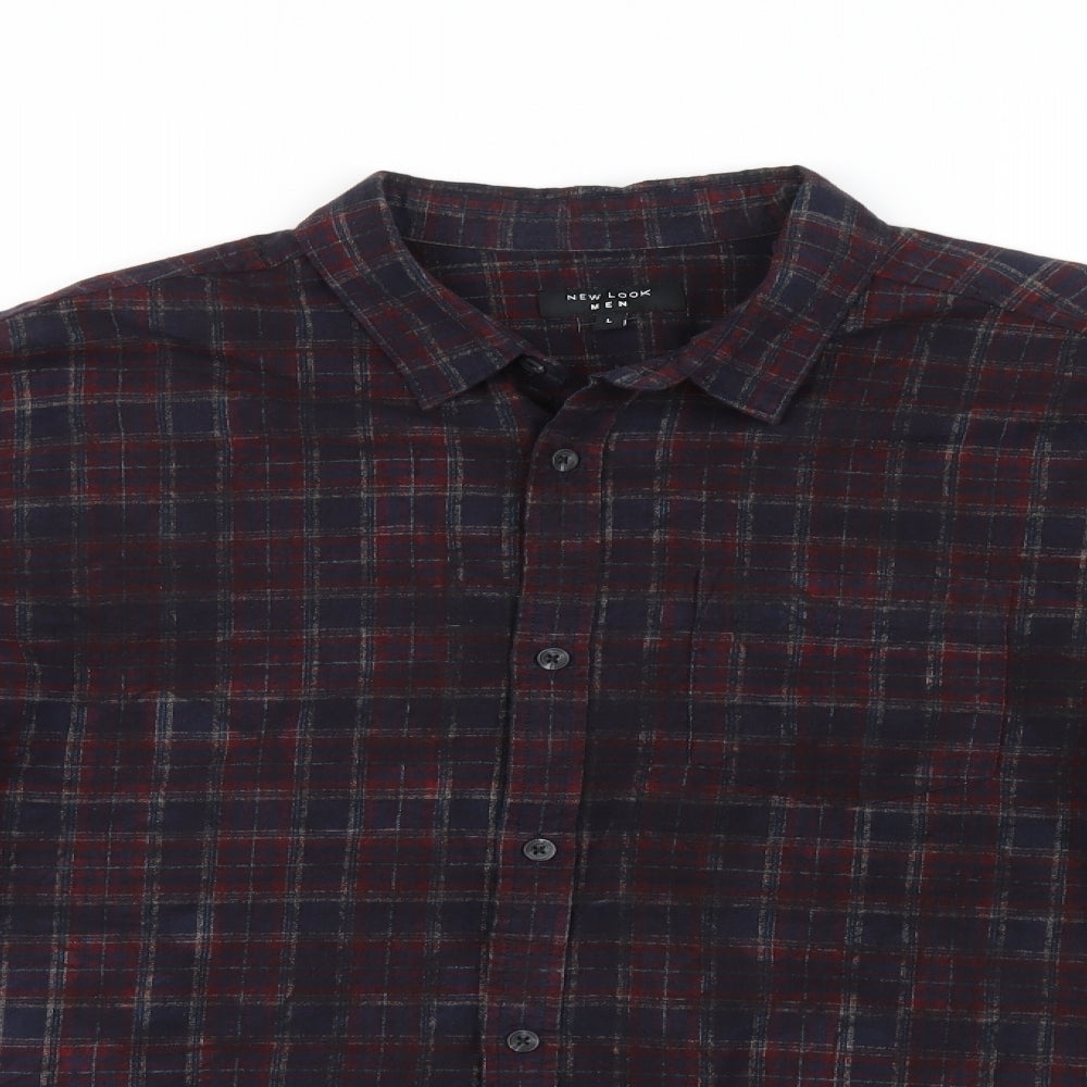 Mens UK Size L New Look Men Blue  Button-Up Long Sleeve Casual Shirt