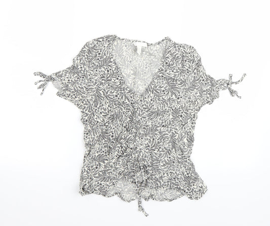 Womens UK Size 6 H&M White Basic T-Shirt