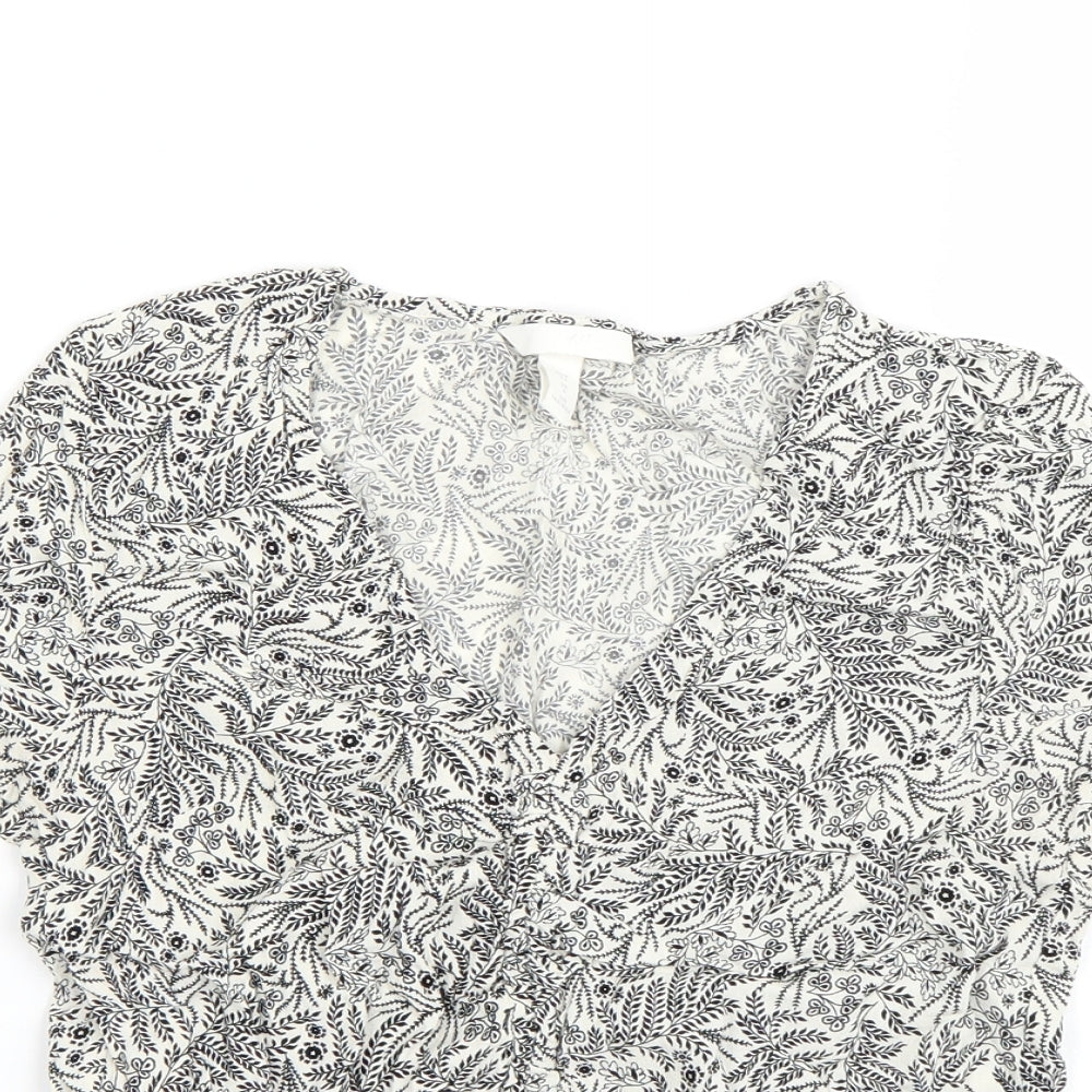 Womens UK Size 6 H&M White Basic T-Shirt