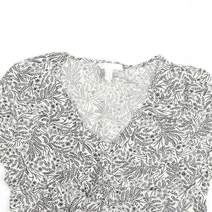 Womens UK Size 6 H&M White Basic T-Shirt