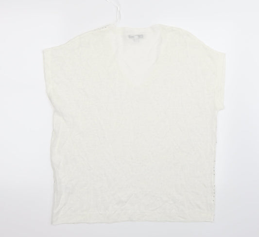 Womens UK Size 16 NEXT White Basic T-Shirt