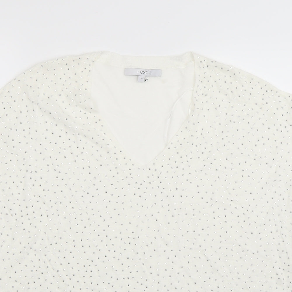Womens UK Size 16 NEXT White Basic T-Shirt