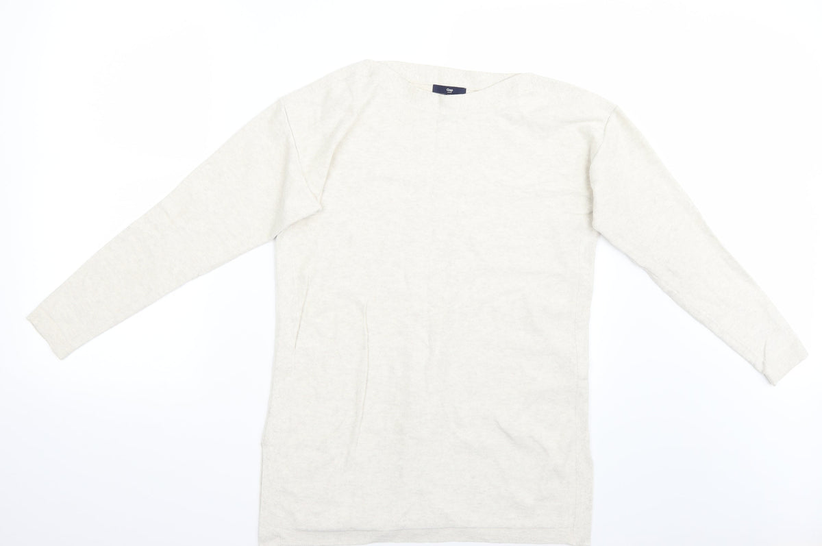 Front view of Gap women’s beige jumper, size XS