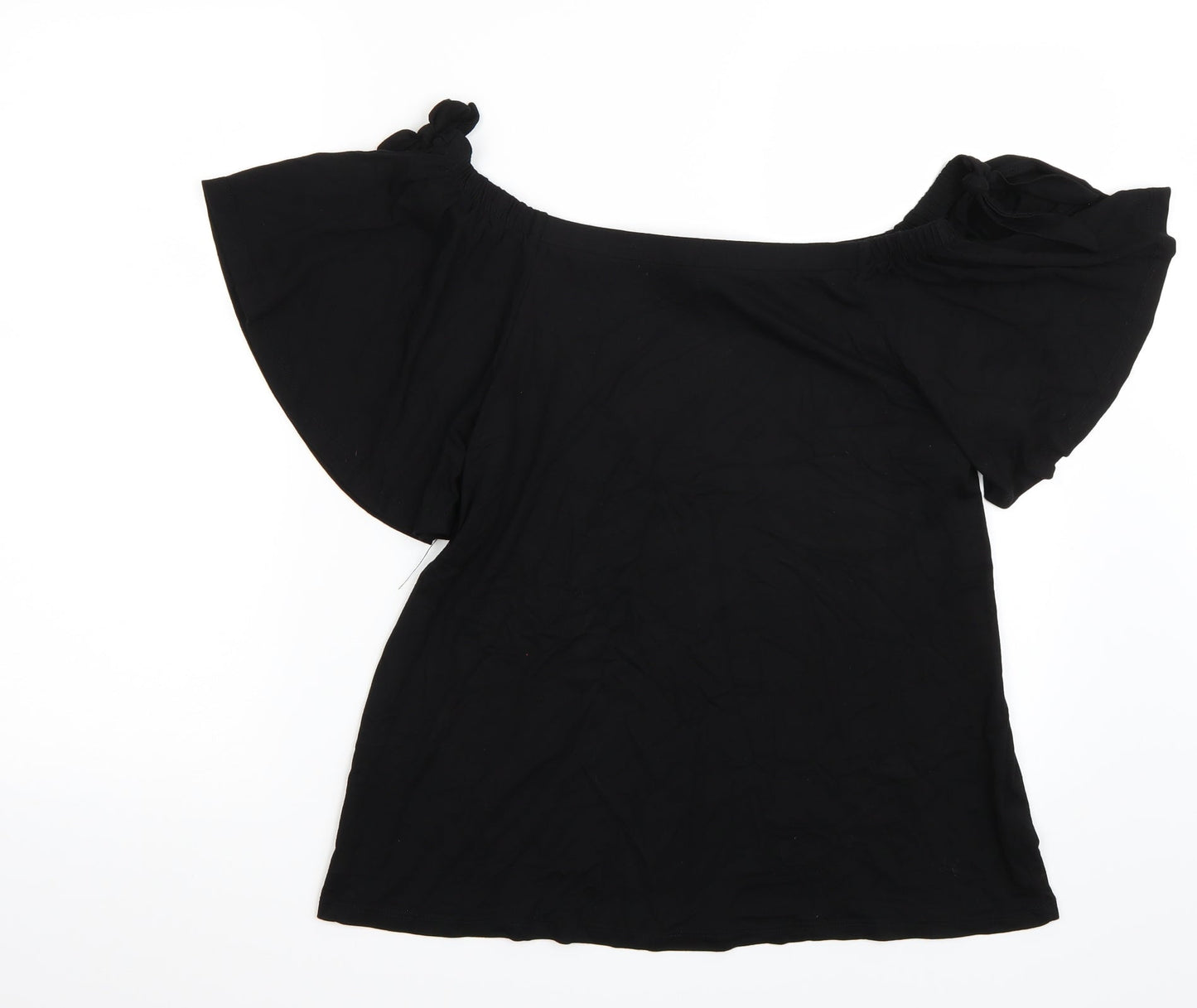 Womens UK Size 12 F&F Black Basic T-Shirt