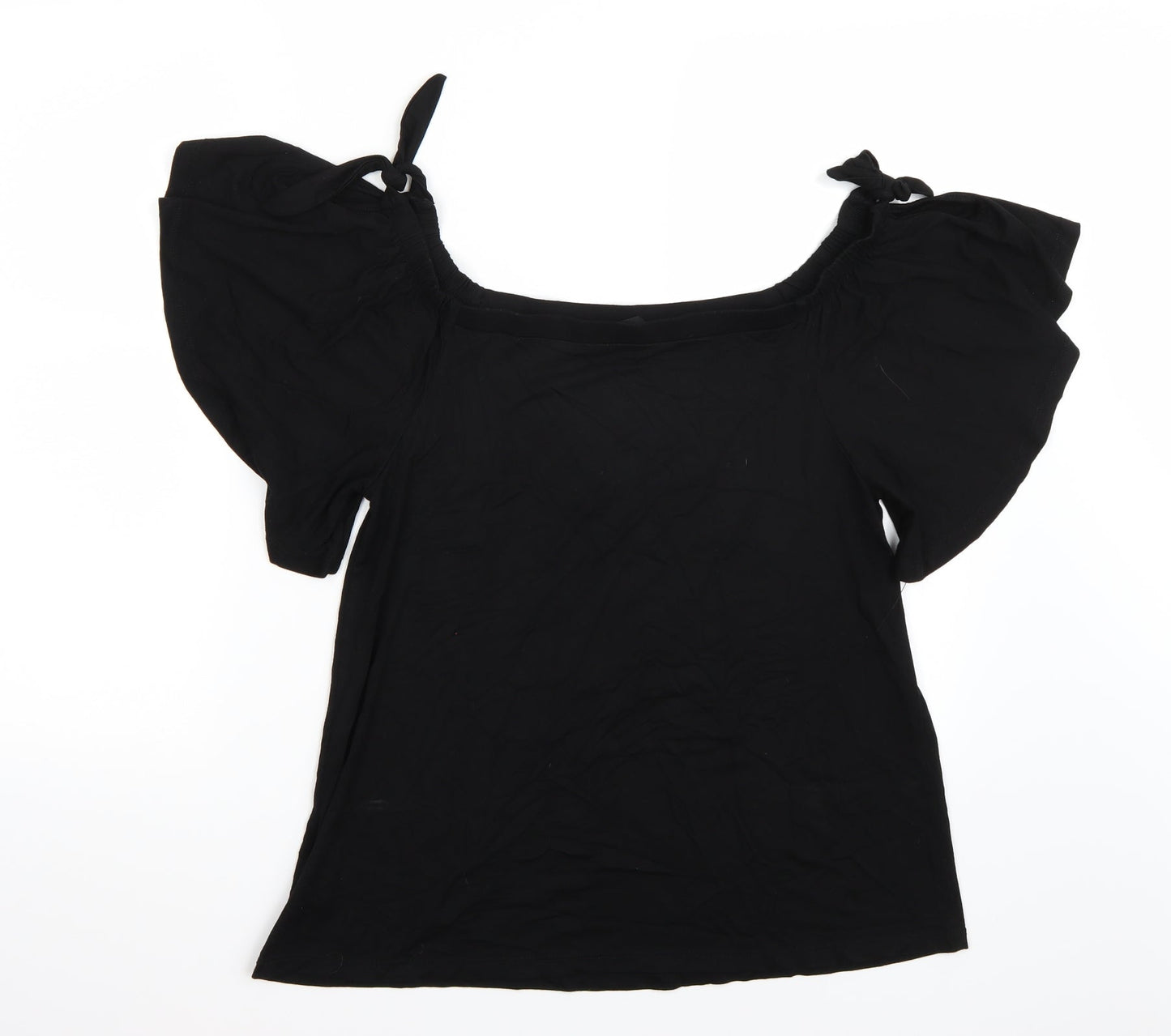 Womens UK Size 12 F&F Black Basic T-Shirt