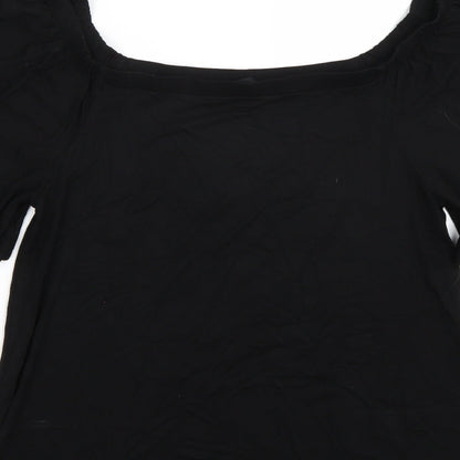Womens UK Size 12 F&F Black Basic T-Shirt