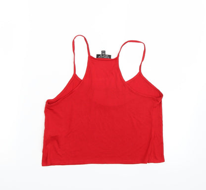 Womens UK Size 8 Topshop Red Cropped Tank