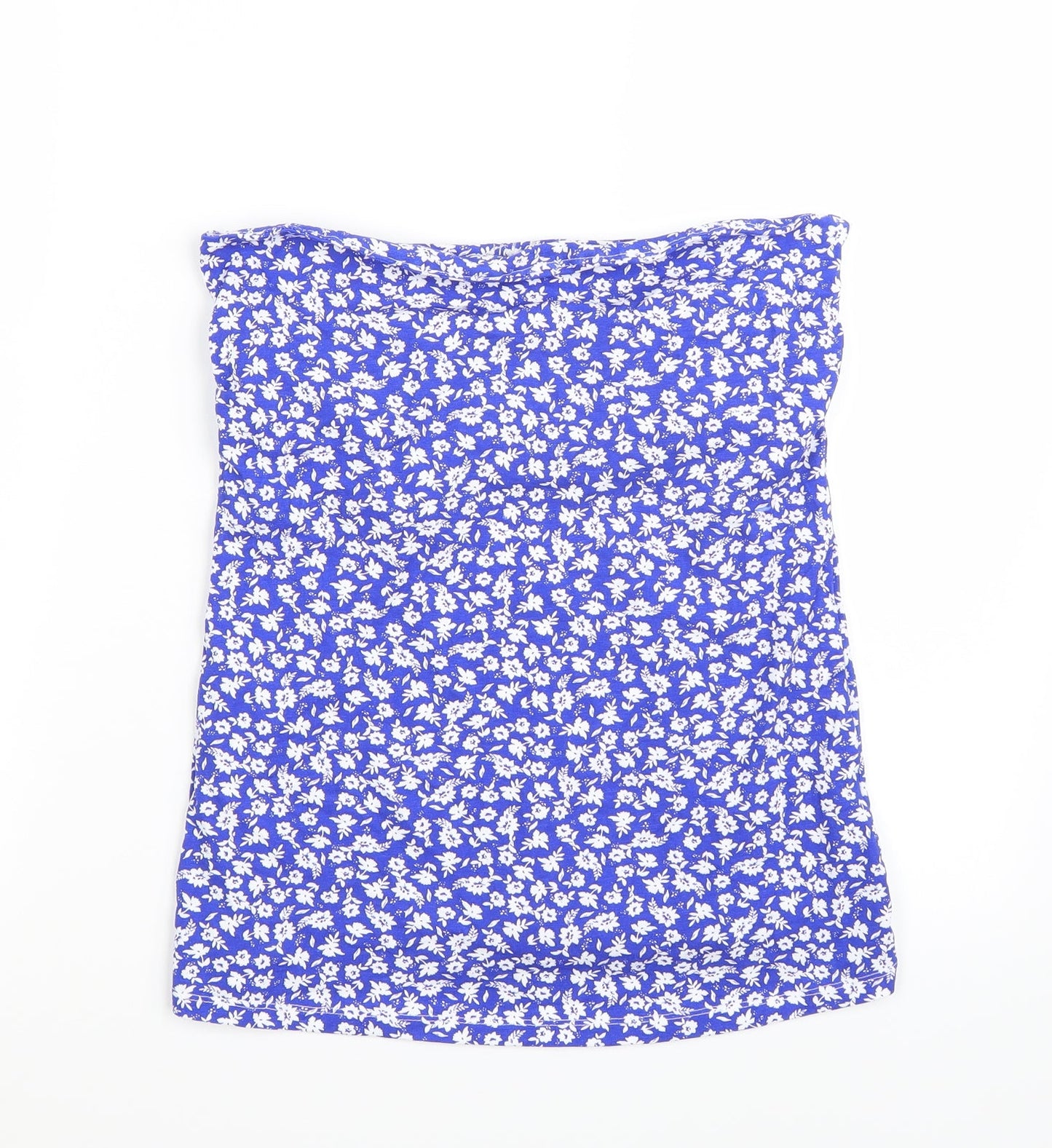 Matalan Womens Blue Floral  Basic T-Shirt Size 10