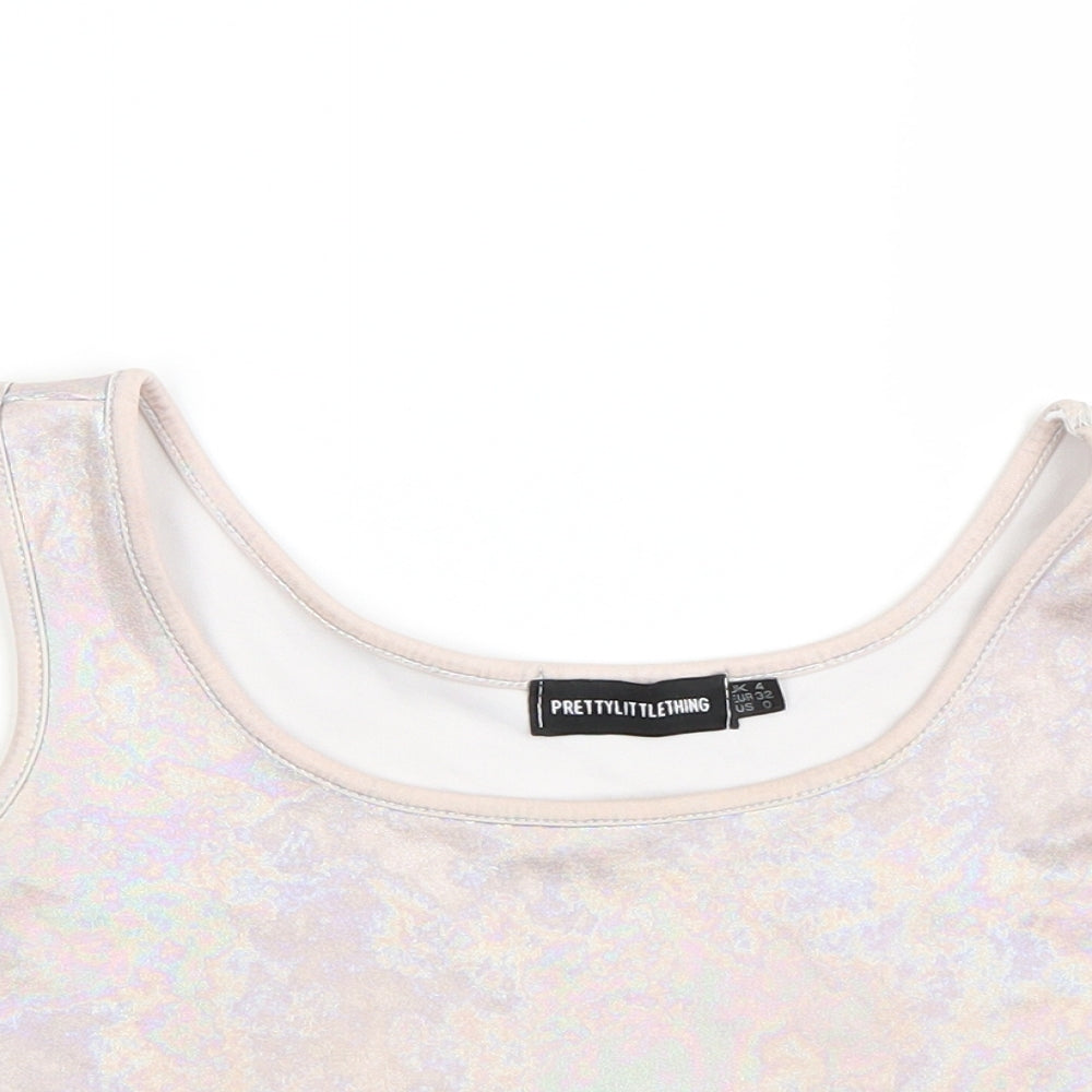 Womens UK Size 4 Pretty little thing Purple Basic Tank