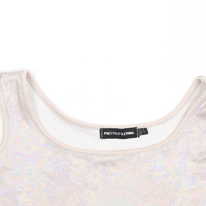 Womens UK Size 4 Pretty little thing Purple Basic Tank
