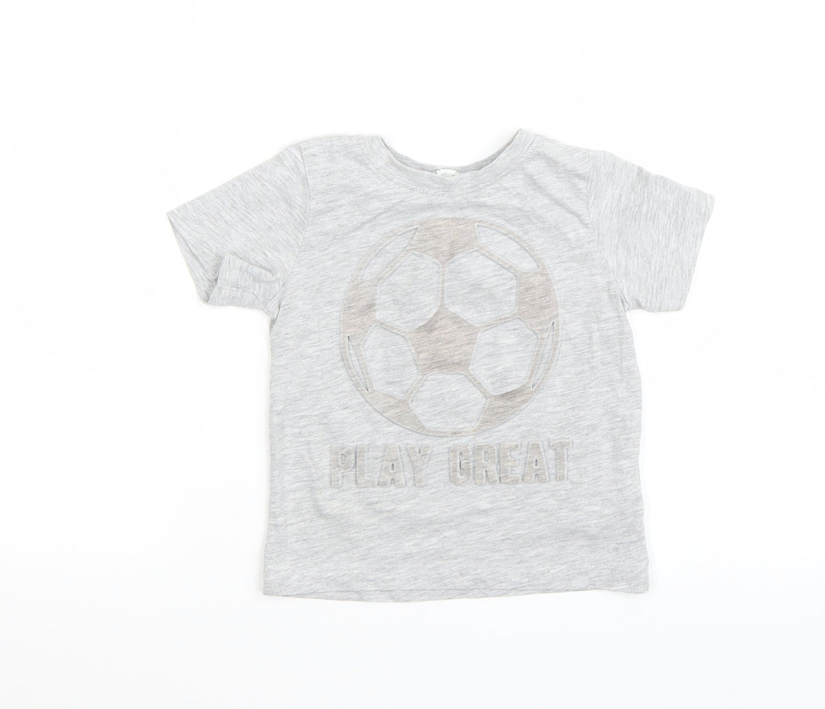 Additional front view of H&M boys’ grey batik rayon basic t-shirt, size 5, years