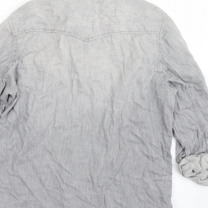H&M Womens Grey   Basic Button-Up Size M