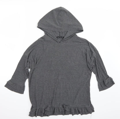 Boohoo Womens Grey   Pullover Hoodie Size S