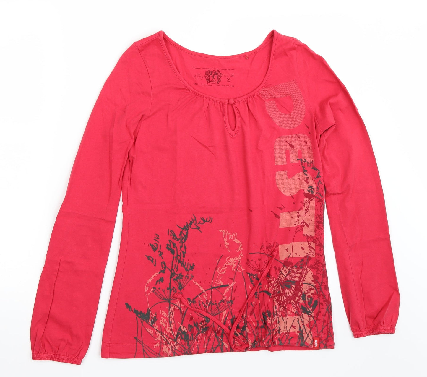 Womens UK Size S EDC Pink Basic T-Shirt