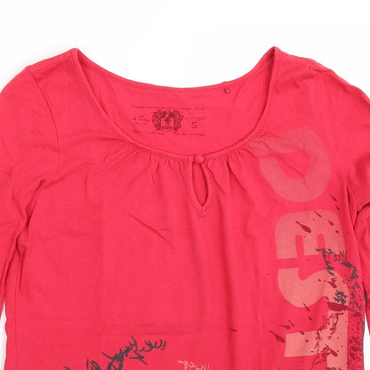 Womens UK Size S EDC Pink Basic T-Shirt