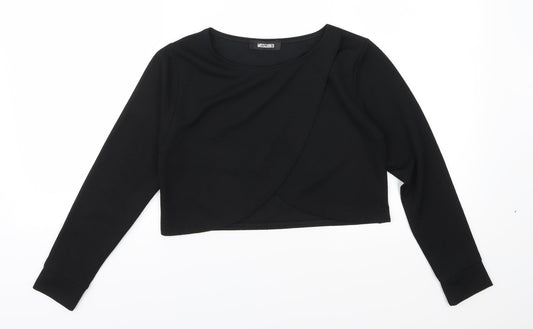 Missguided Womens Black   Cropped Blouse Size 10