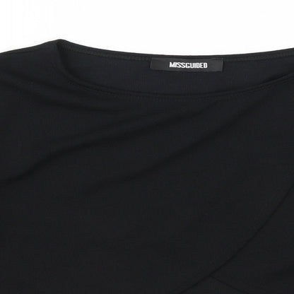 Missguided Womens Black   Cropped Blouse Size 10
