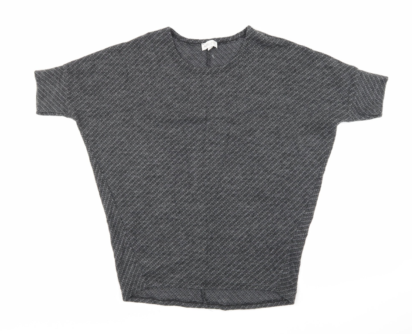 Womens UK Size S Apricot Grey Basic T-Shirt