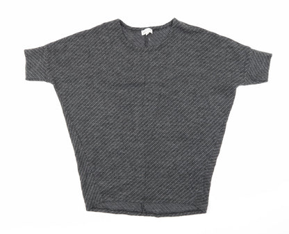 Womens UK Size S Apricot Grey Basic T-Shirt