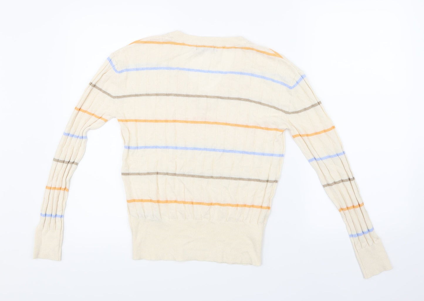 Marks and Spencer Womens Beige Striped Knit Pullover Jumper Size S