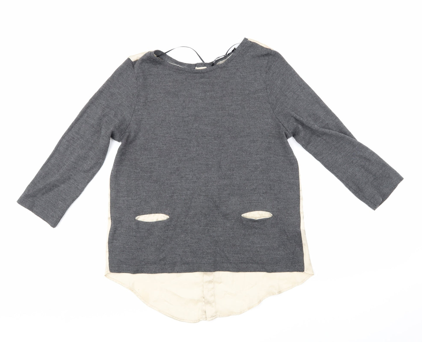 Womens UK Size M Zara Grey Basic T-Shirt