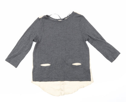 Womens UK Size M Zara Grey Basic T-Shirt