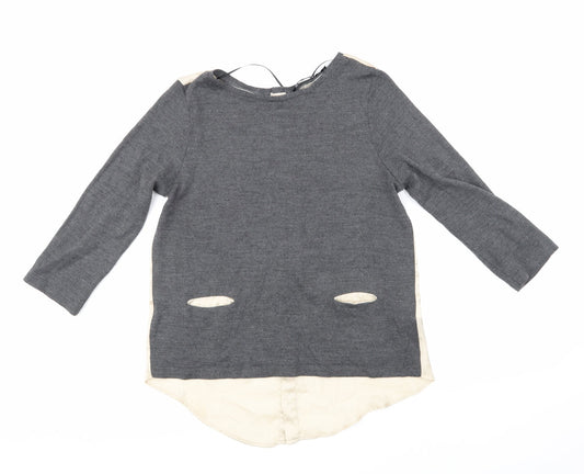 Womens UK Size M Zara Grey Basic T-Shirt