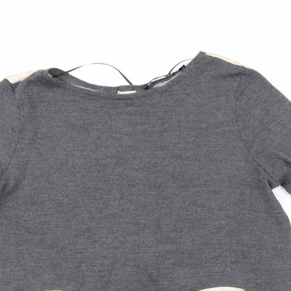Womens UK Size M Zara Grey Basic T-Shirt