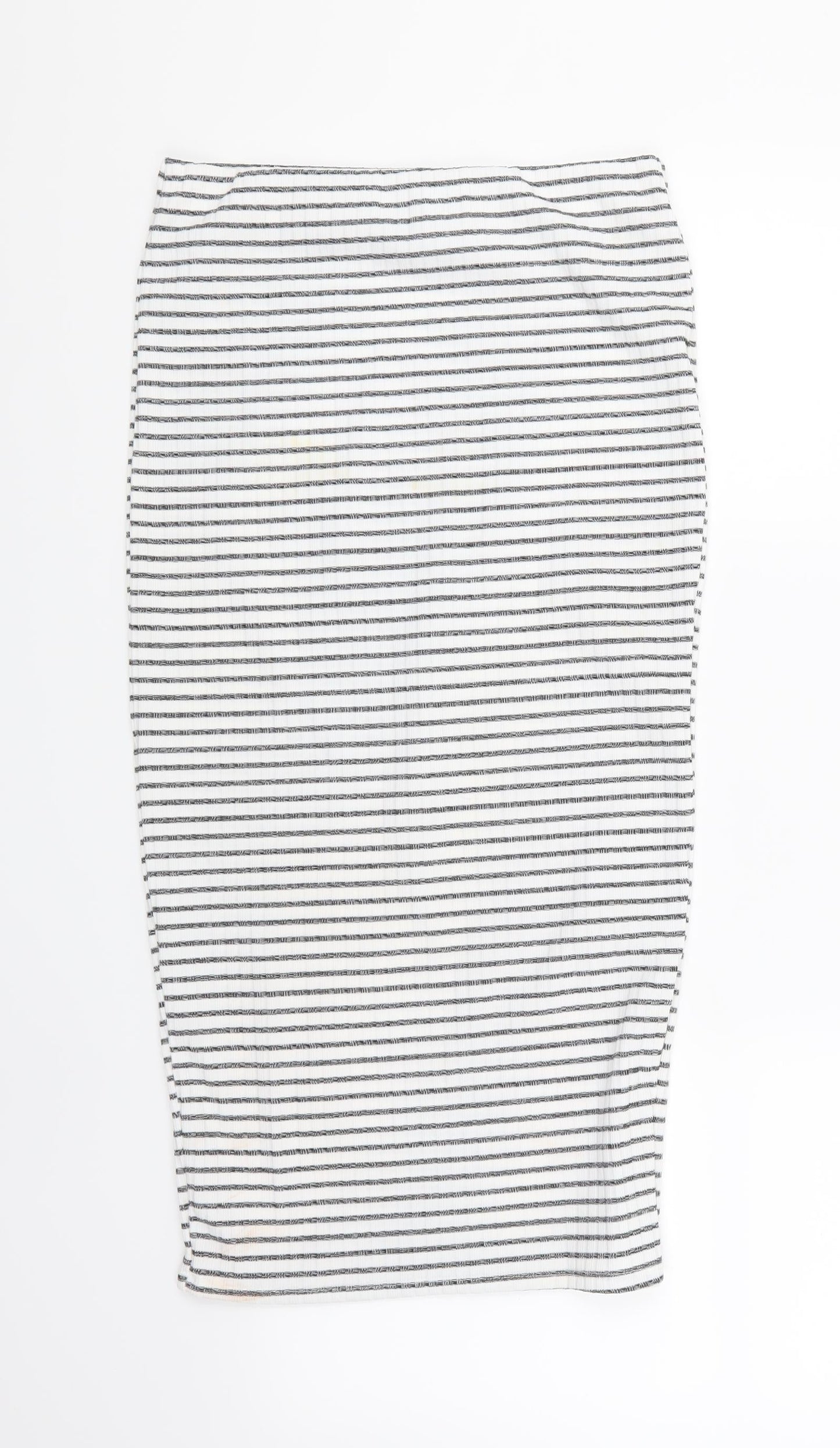 Dorothy Perkins Womens White Striped  A-Line Skirt Size 8