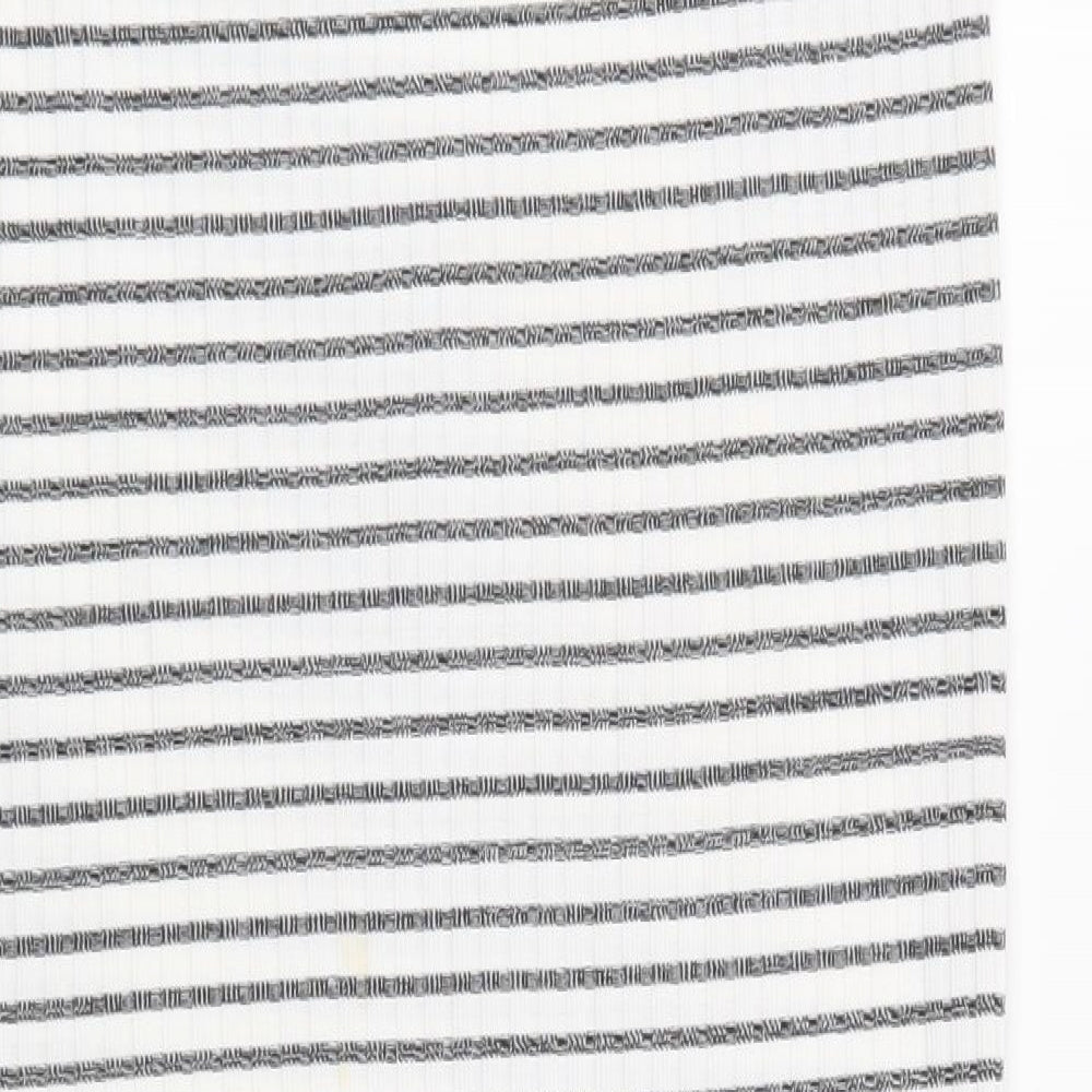 Dorothy Perkins Womens White Striped  A-Line Skirt Size 8