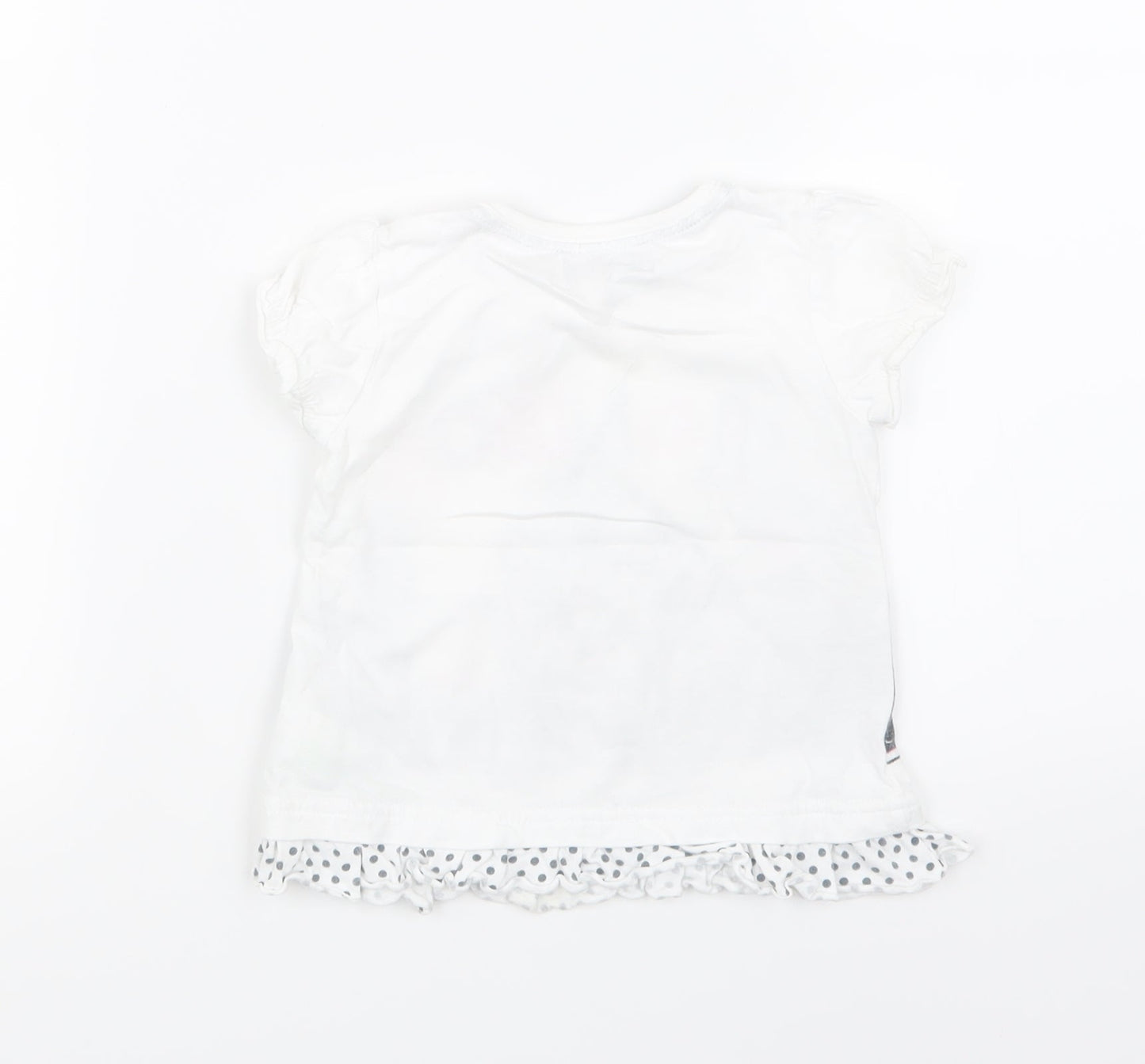 Disney Girls White   Basic T-Shirt Size 12-18 Months