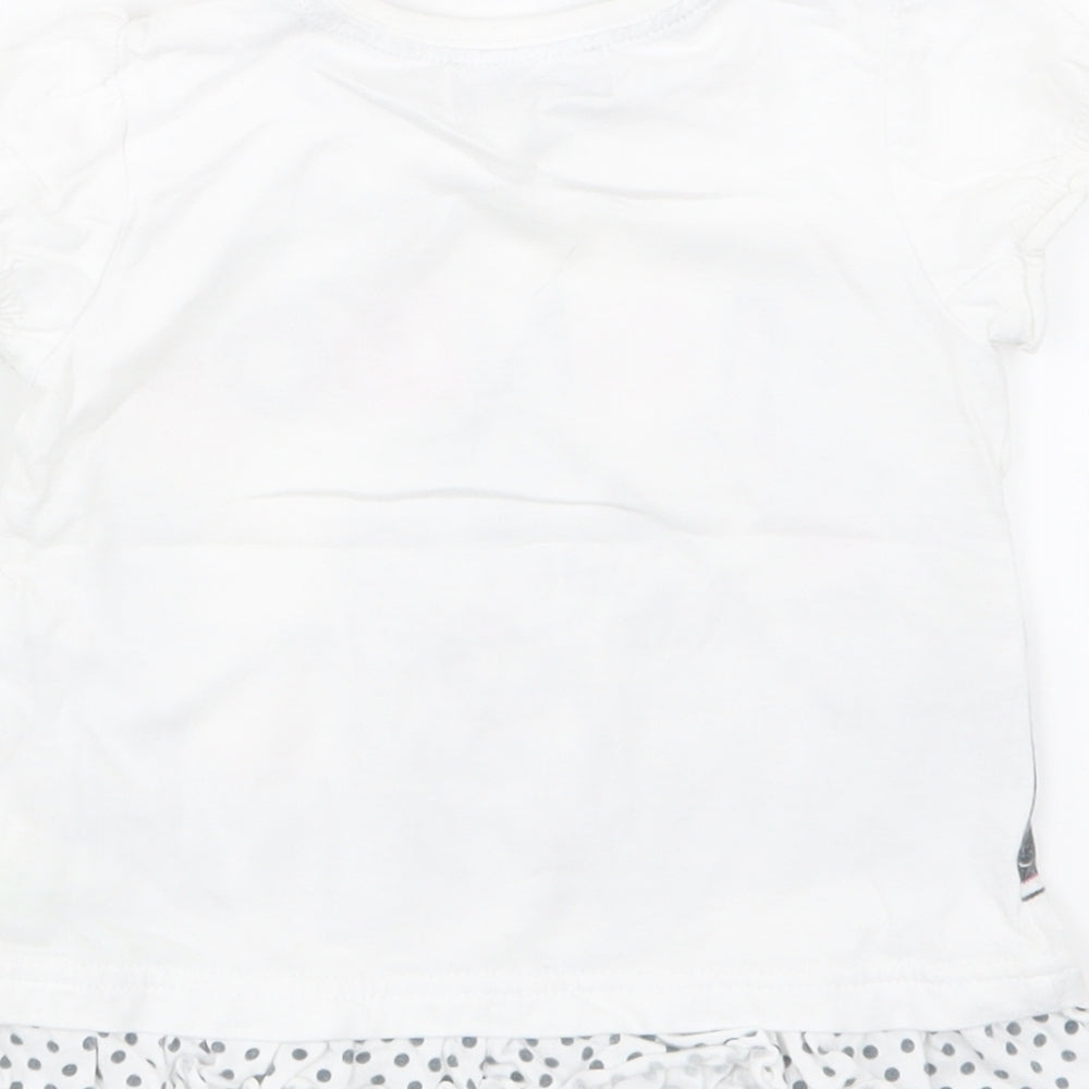 Disney Girls White   Basic T-Shirt Size 12-18 Months