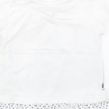 Disney Girls White   Basic T-Shirt Size 12-18 Months