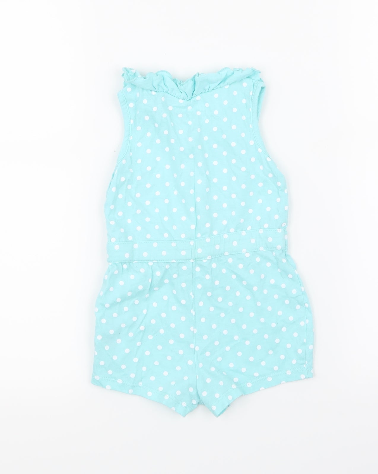 Young Dimension Girls Blue Polka Dot  Babygrow One-Piece Size 12-18 Months