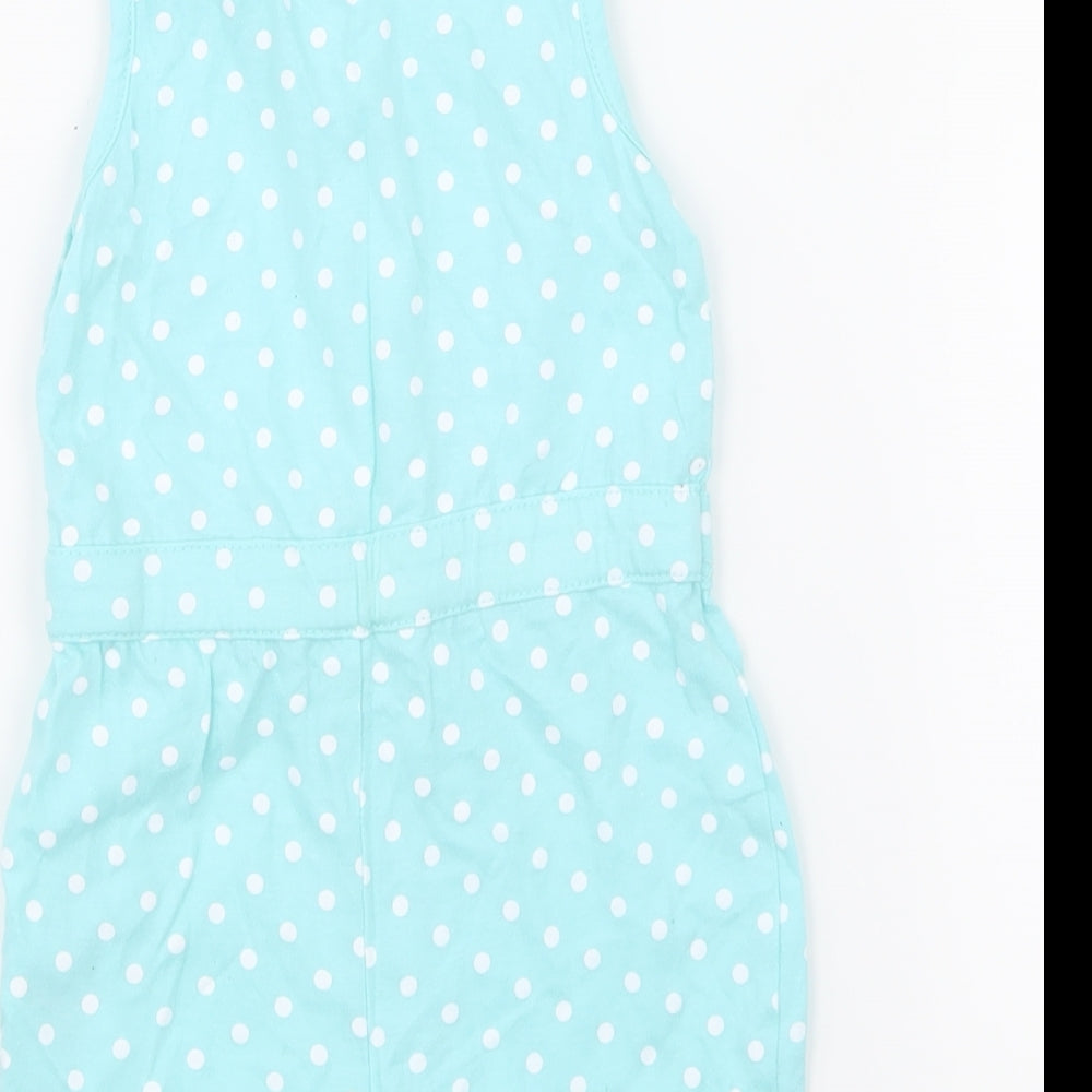 Young Dimension Girls Blue Polka Dot  Babygrow One-Piece Size 12-18 Months