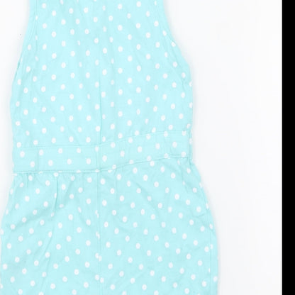 Young Dimension Girls Blue Polka Dot  Babygrow One-Piece Size 12-18 Months