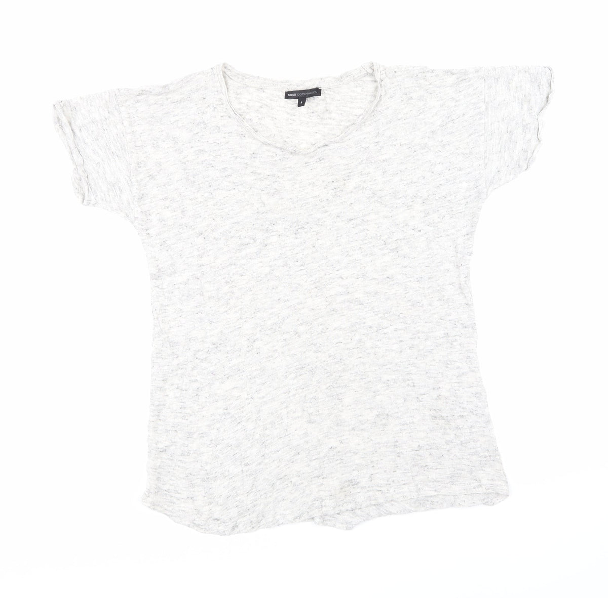 Additional front view of Moss Copenhagen women’s grey basic t-shirt, size S