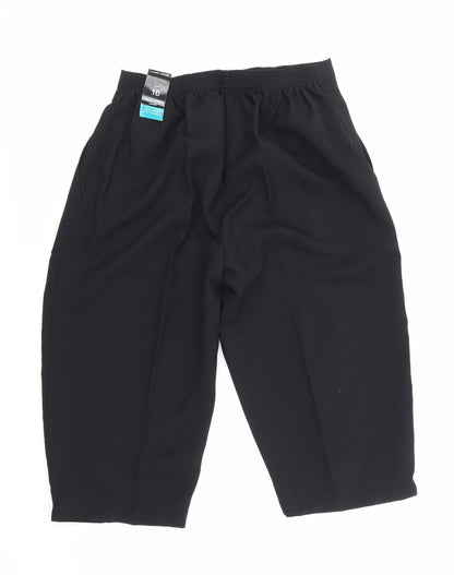 Womens UK Size 16 Preworn Regular Fit  Black Trousers