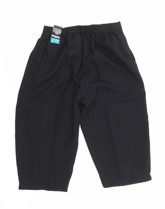 Womens UK Size 16 Preworn Regular Fit  Black Trousers