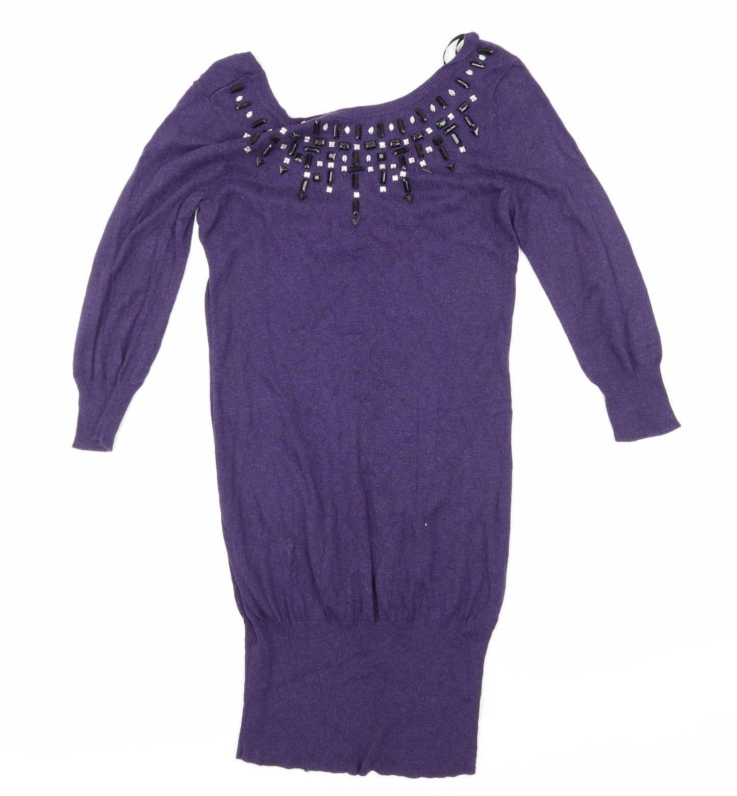 Dorothy Perkins Womens Purple  Knit Jumper Dress  Size 8