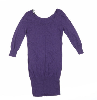 Dorothy Perkins Womens Purple  Knit Jumper Dress  Size 8