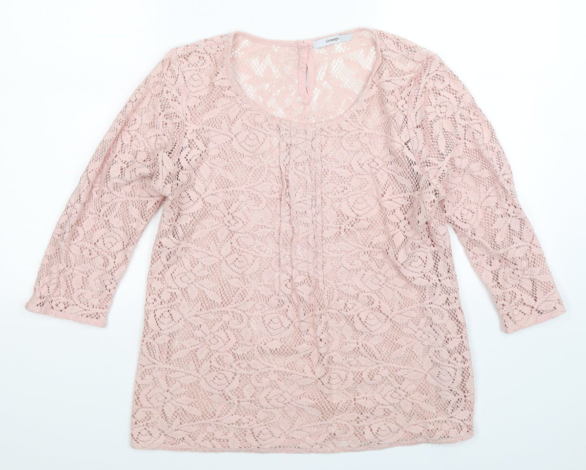 Additional front view of George women’s pink knit jumper, size UK 12